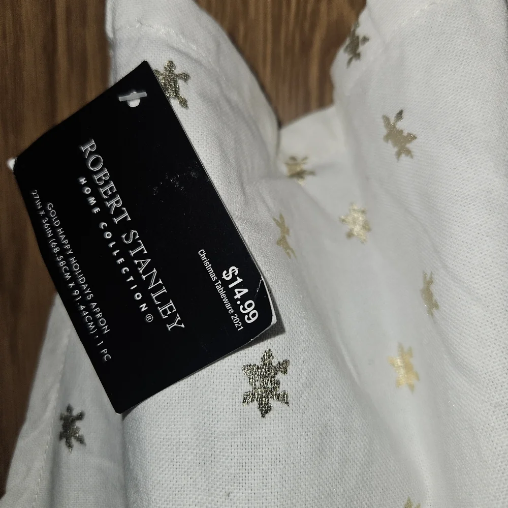 Gold and White Holiday Apron